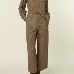 New ⭐ Frnch 👩 women Dominique Jumpsuit in Khaki 😍