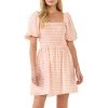 Best deal 🎁 English Factory 👩 women Plaid Smocked Mini 👗 Dress ✔️