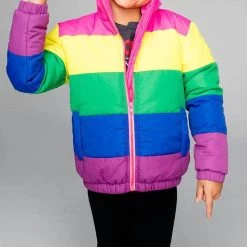 Best Sale ⌛ Buddylove kids Willow Girl'S Puffer Jacket in Rainbow 😍