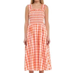 Cheapest ❤️ ENGLISH FACTORY 👩 women Check Print Smocked 👗 Dress 😀 -Cheap Buddylove Store 14ff8481c72f4e5fb8fa8fb1b0a65cdd f593ff53 b699 4eee 9021 e1759a521369 1080x