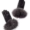 Coupon 🧨 women Surell Accessories Cashmere-Lined Leather Gloves 😍