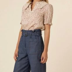 Discount 💯 Frnch 👩 women Beverly Peter Pan Collar Blouse in Multi 💯