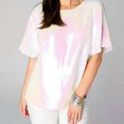 Cheap Buddylove Store 18 Brand new โจ Buddylove ๐ฉ women Blanche Sequin Short Sleeve Top in Unicorn ๐งจ