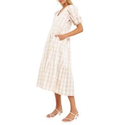 Best deal ✔️ ENGLISH FACTORY 👩 women Gingham Puff Sleeve Tiered Midi 🔥 -Cheap Buddylove Store 3033b3c9d6134c41b07cf1aafab465ce 01251a6f af39 477a b15c 077f24a53dc5 1080x