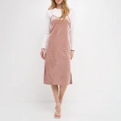 Buy 🤩 English Factory 👩 women Long Sleeve Top with Slip 👗 Dress 🌟