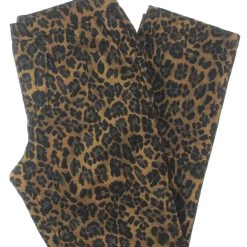 Cheap 🧨 FRNCH Pend 👩 Womens Leopard Print Shimmer Straight Leg Pants ✔️