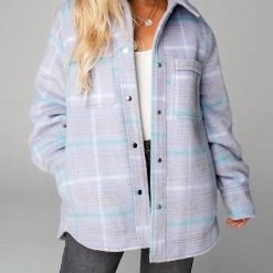 Buy 🤩 Buddylove 👩 women Chantalle Oversized Shacket in Lavender 👍