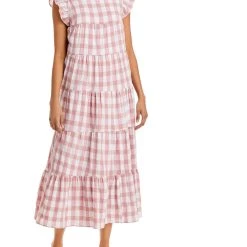 Wholesale 🔥 English Factory 👩 Womens Gingham Midi Babydoll 👗 Dress 🎁