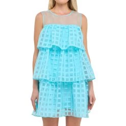 New 🎁 ENGLISH FACTORY 👩 women Organza Gridded Tiered Sleeveless Mini 🎉 -Cheap Buddylove Store 54b550e9bfa44509ac0703b953afa130 02ce7ea2 565e 4f1f 8854 77b5dfe3caf0 1080x