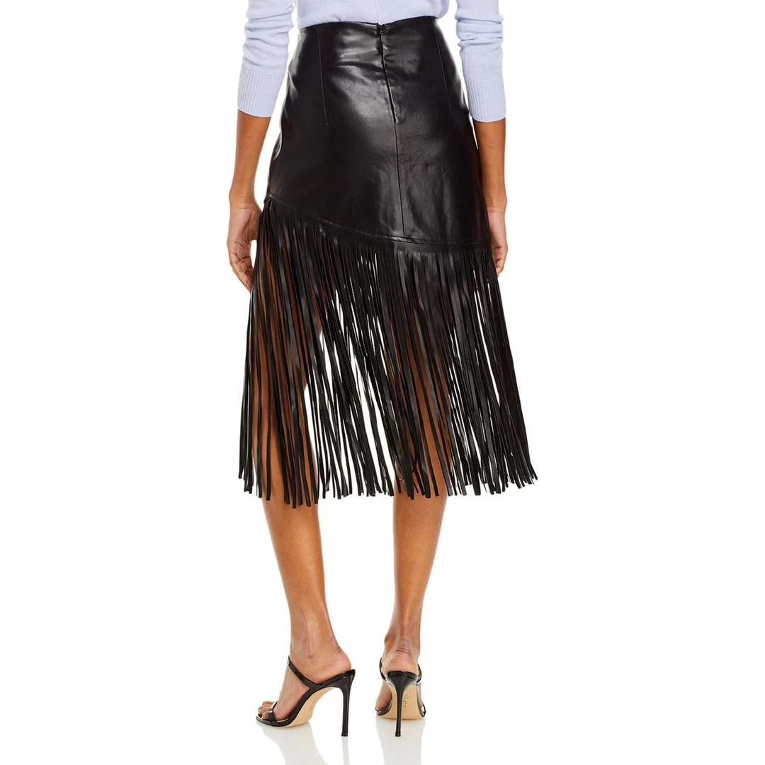 Promo 🔥 Bagatelle 👩 Womens Vegan Leather Fringe Midi 👗 Skirt 😍 2 Promo 🔥 Bagatelle 👩 Womens Vegan Leather Fringe Midi 👗 Skirt 😍 - Image 2