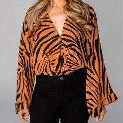 Cheap 🎁 Buddylove 👩 women Ariana Kimono Bodysuit in Mowgli 🥰