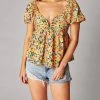 Discount 🥰 Buddylove 👩 women Houston Puff Sleeve Top in Firefly ⭐