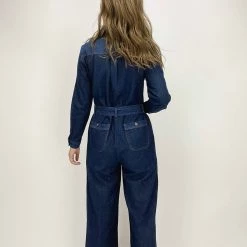 New 🛒 Frnch 👩 women Sandrine Woven Jumpsuit in Blue Jean 😀 -Cheap Buddylove Store 63ad7500b19c469faf63519aee5b85af 1080x