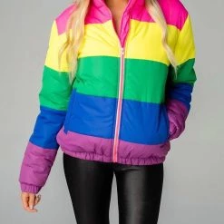 Promo ❤️ Buddylove 👩 women Lisa Puffer Jacket in Rainbow 🌟