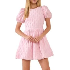 Cheap โ๏ธ English Factory ๐ฉ women Textured Balloon Mini ๐ Dress ๐