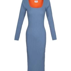 Best Sale ✔️ Frnch 👩 women Aimee 👗 Dress in Orange/ Blue ⌛