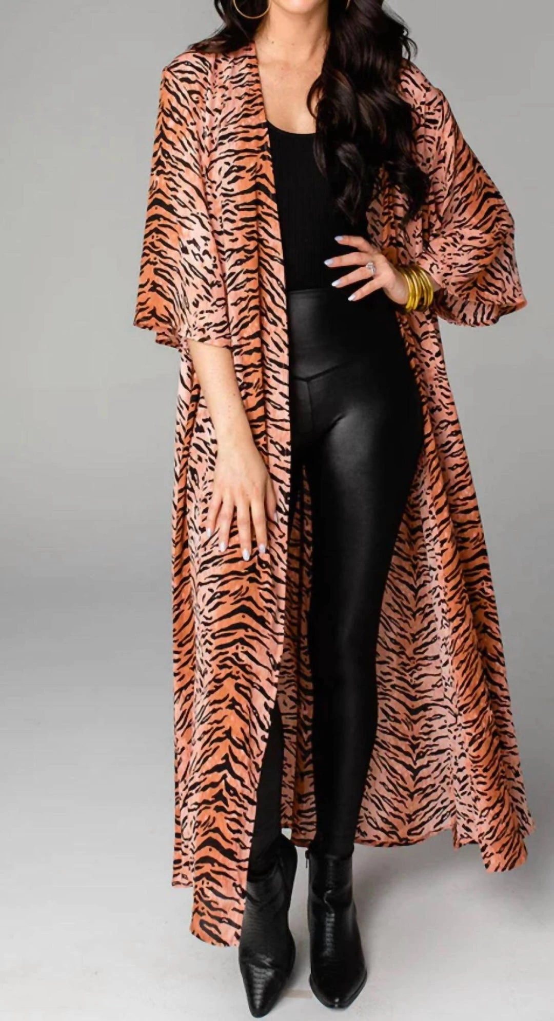 Promo 🧨 Buddylove 👩 women Maxi Length Kimono in Siberian Tiger 💯 1 Promo 🧨 Buddylove 👩 women Maxi Length Kimono in Siberian Tiger 💯