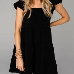 Hot Sale 🛒 Buddylove 👩 women Delilah Baby Doll 👗 Dress in Black ❤️