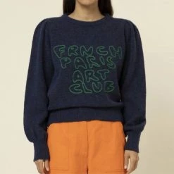 Best deal 🔔 Frnch 👩 women Paris Sweater in Blue Marine 😍