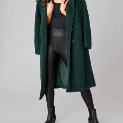 New 😍 Buddylove 👩 women Bear Oversized Teddy Faux Fur 🧥 Coat in Jade 🎉