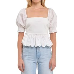 Cheapest ✨ ENGLISH FACTORY 👩 women Mixed Media Scalloped Edge Top ✨ -Cheap Buddylove Store 9262695cadb442588a89ee2b0c29141d ad9c6b53 87cd 4e68 befa afcaf815f333 1080x