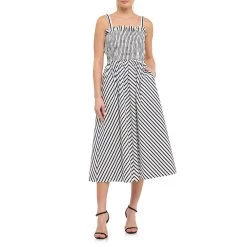 Wholesale 😍 ENGLISH FACTORY 👩 women Striped Smocked 👗 Dress ⭐