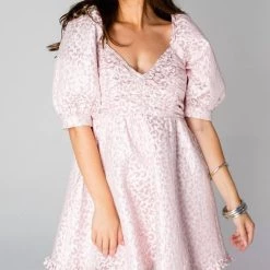 Wholesale 🤩 Buddylove 👩 women Poppy Babydoll Mini 👗 Dress in Pink Leopard Print 👍