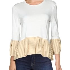 Flash Sale 🤩 English Factory 👩 Womens Hi-Low Striped Blouse 🤩