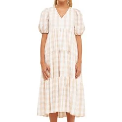 Best deal ✔️ ENGLISH FACTORY 👩 women Gingham Puff Sleeve Tiered Midi 🔥 -Cheap Buddylove Store 98bcfac5da2c4e85935a5ddb78282a16 f5159346 c210 456a bc4e 6cdcb88a61e6 1080x