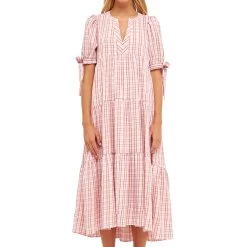 Outlet 🛒 ENGLISH FACTORY 👩 women Gingham Tiered 👗 Dress with Bow-Tie Sleeves ✔️ -Cheap Buddylove Store 9d914fd1721741d4b0cb4632d94492b5 9f503288 3806 4e2e 86c3 9390e843058c 1080x