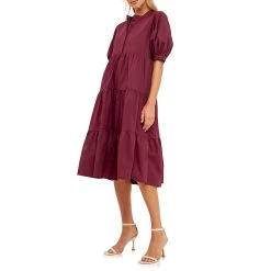 Brand new 🌟 English Factory 👩 women Short Puff Sleeve Midi 👗 Dress 🧨 -Cheap Buddylove Store aa5c0c25a08745b7b2eb8adb710e548e 1080x