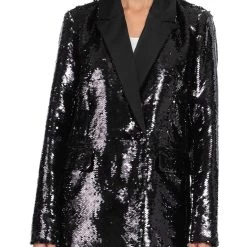 Flash Sale 🔔 Bagatelle 👩 Womens Sequined Collared Tuxedo Jacket 😀