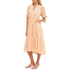 Best Sale 😀 ENGLISH FACTORY 👩 women Gingham Tiered Midi 👗 Dress with Bow Tie Sleeves 🤩 -Cheap Buddylove Store c4ab51ba2b814727bbf477824b2a3ba0 b1e77823 b21d 4764 9f7e 7f7a624ca1c3 1080x