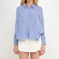 Outlet 😍 English Factory 👩 women Back Flared Stripe 👕 Shirt 💯 -Cheap Buddylove Store c8df4addc75b46e9b71cefdc250dc1a6 1080x