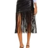 Promo 🔥 Bagatelle 👩 Womens Vegan Leather Fringe Midi 👗 Skirt 😍