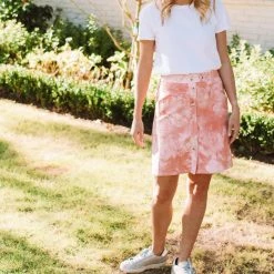 Discount ✨ Frnch 👩 women The Sidney 👗 Skirt in Peach Tie Dye 💯