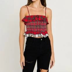 Best deal ⌛ English Factory 👩 women Tartan Check Tank Top 👍 -Cheap Buddylove Store dddbd3d11dc14c809520f6165e487d61 1080x