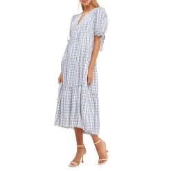 New ⭐ ENGLISH FACTORY 👩 women Gingham Tiered 👗 Dress with Bow-Tie Sleeves 👍 -Cheap Buddylove Store ea26f219bd384caf899eac07cc16a1ad f2ad1d1c ff19 4ee3 b0c2 8f5b0e62bd08 1080x