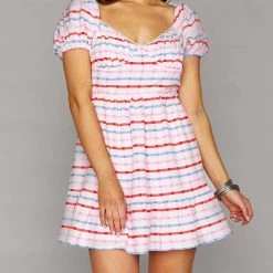 Discount 🤩 Buddylove 👩 women Dorothy Short Sleeve Mini 👗 Dress in Usa 😉