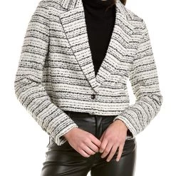 Discount 👏 women Bagatelle Cropped Tweed Wool-Blend Blazer 💯