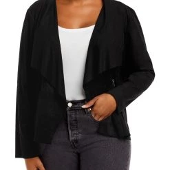 Hot Sale 💯 Bagatelle Plus 👩 Womens Faux Suede 👗 Dressy Open-Front Blazer 🎁
